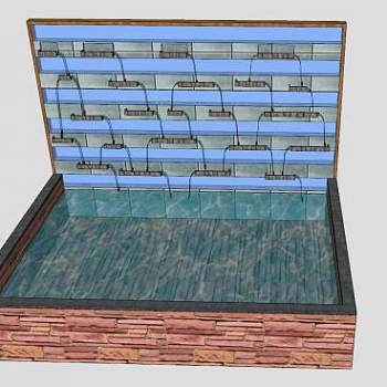 水墙水池SU模型下载_sketchup草图大师SKP模型