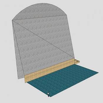 石壁景墙水池SU模型下载_sketchup草图大师SKP模型