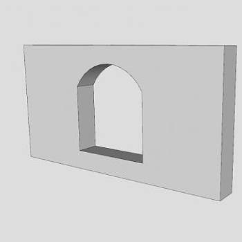 围墙拱形窗格SU模型下载_sketchup草图大师SKP模型