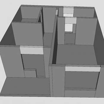 房屋墙壁户型SU模型下载_sketchup草图大师SKP模型