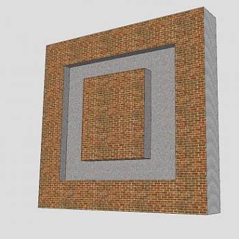 回字砖墙景墙SU模型下载_sketchup草图大师SKP模型