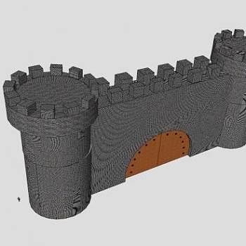 城堡的墙SU模型下载_sketchup草图大师SKP模型