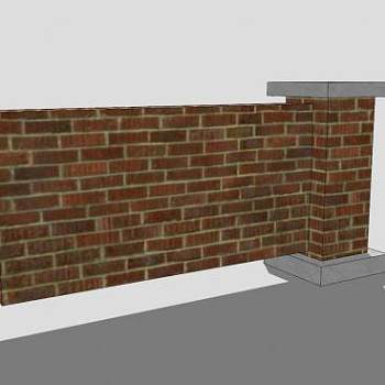 庭院砖壁墙SU模型下载_sketchup草图大师SKP模型