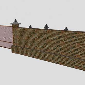 生锈门围墙建筑SU模型下载_sketchup草图大师SKP模型