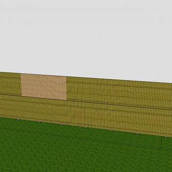 户外木板风格围墙SU模型下载_sketchup草图大师SKP模型