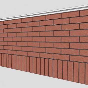 现代红砌块墙SU模型下载_sketchup草图大师SKP模型