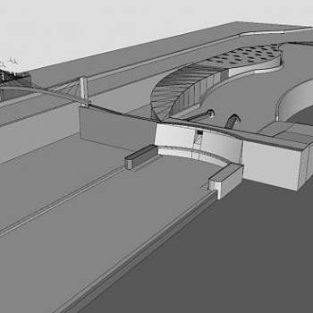 大型大坝建筑SU模型下载_sketchup草图大师SKP模型