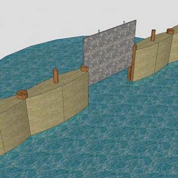 闸门大坝SU模型下载_sketchup草图大师SKP模型