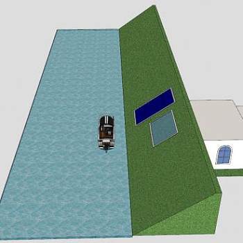 河道斜堤SU模型下载_sketchup草图大师SKP模型