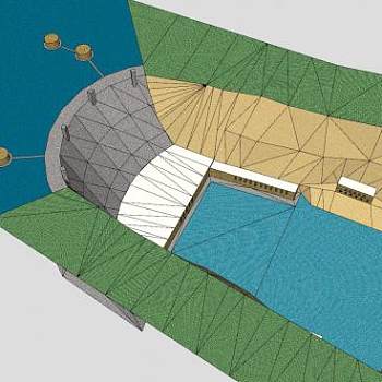 简易胡佛水坝SU模型下载_sketchup草图大师SKP模型