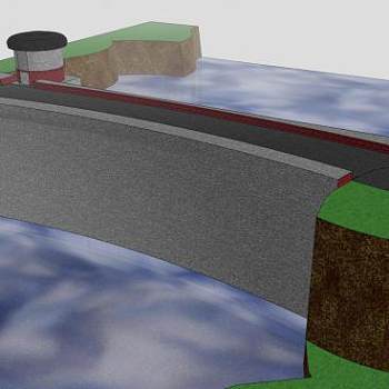 简易水电大坝SU模型下载_sketchup草图大师SKP模型