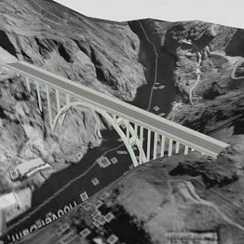 胡佛水坝和高架桥梁SU模型下载_sketchup草图大师SKP模型