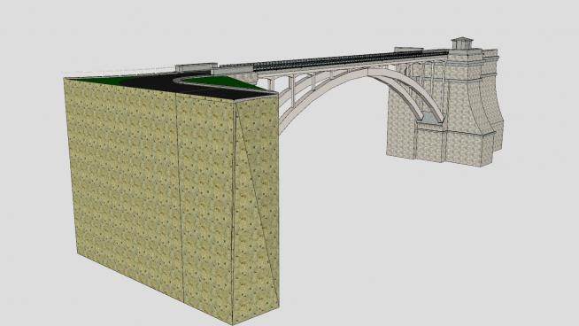 新克罗顿水坝桥SU模型下载_sketchup草图大师SKP模型