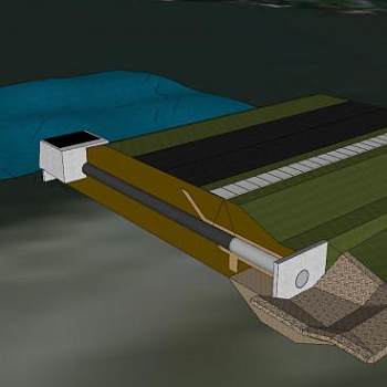 堤坝加固建筑SU模型下载_sketchup草图大师SKP模型