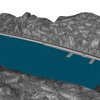 阿坎格尔斯克大坝SU模型下载_sketchup草图大师SKP模型