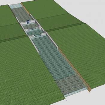 分段大坝SU模型下载_sketchup草图大师SKP模型