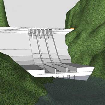 土耳其水电站大坝SU模型下载_sketchup草图大师SKP模型