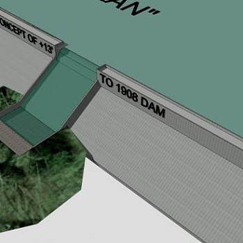 大型混凝土大坝SU模型下载_sketchup草图大师SKP模型