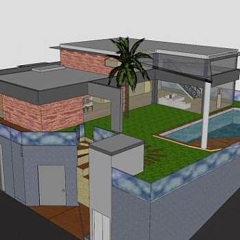 现代建筑房子SU模型下载_sketchup草图大师SKP模型