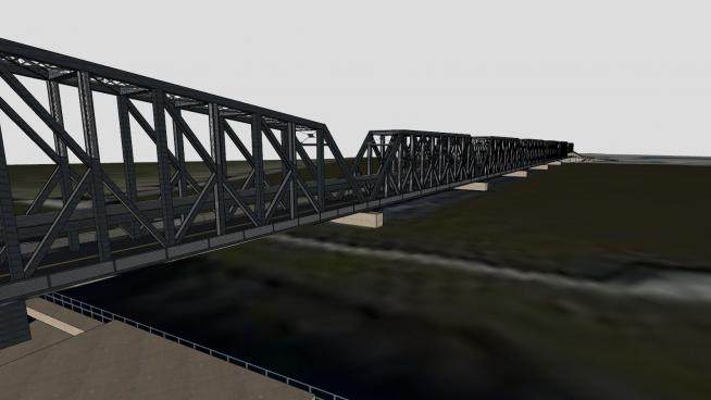 密西西比河上的大桥SU模型下载_sketchup草图大师SKP模型