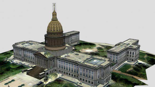 西弗吉尼亚州会议建筑国会大厦SU模型下载_sketchup草图大师SKP模型