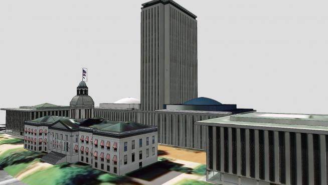 佛罗里达州国会大厦建筑中心SU模型下载_sketchup草图大师SKP模型