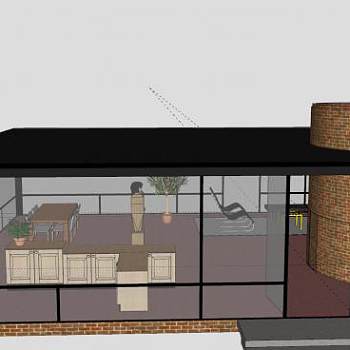 玻璃房子建筑SU模型下载_sketchup草图大师SKP模型