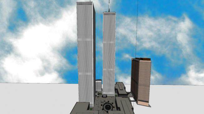 纽约世界贸易中心建筑SU模型下载_sketchup草图大师SKP模型