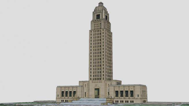 路易斯安那州旧议会办公大厦SU模型下载_sketchup草图大师SKP模型