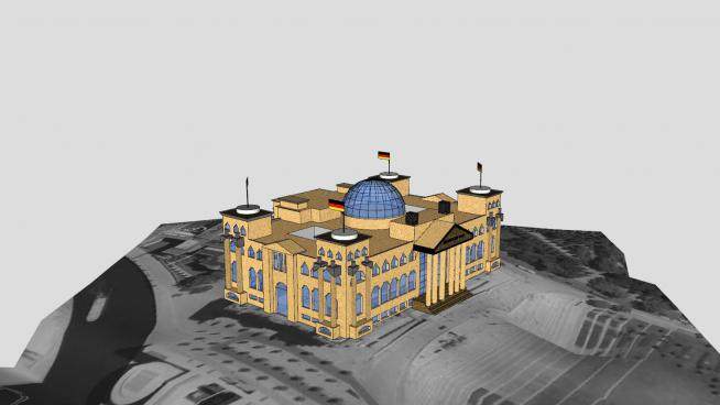 德国议会办公建筑SU模型下载_sketchup草图大师SKP模型