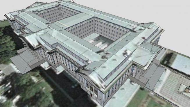 美国财政部大楼建筑SU模型下载_sketchup草图大师SKP模型