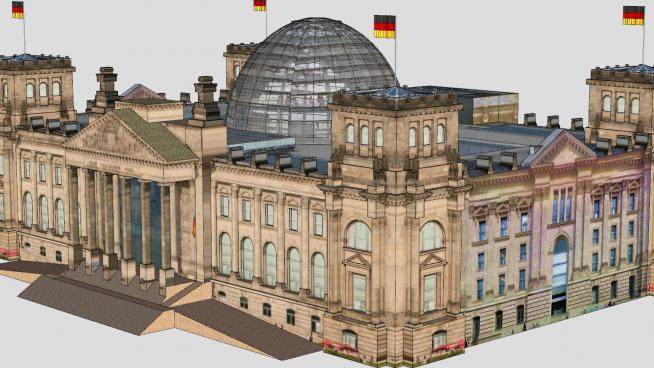德国联邦议院建筑SU模型下载_sketchup草图大师SKP模型