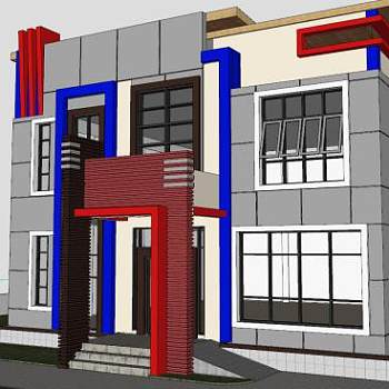 户外建筑办公大楼SU模型下载_sketchup草图大师SKP模型