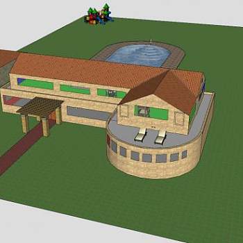 别墅郊区住宅SU模型下载_sketchup草图大师SKP模型