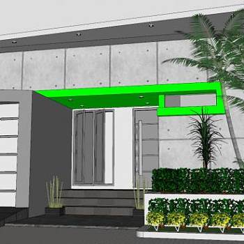 现代房子户外建筑SU模型下载_sketchup草图大师SKP模型