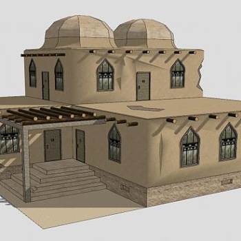 阿拉伯语户外建筑SU模型下载_sketchup草图大师SKP模型