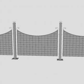 钢网栅栏SU模型下载_sketchup草图大师SKP模型