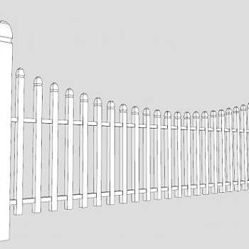 白色贝尖桩SU模型下载_sketchup草图大师SKP模型