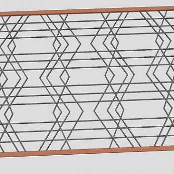 现代透景围墙护栏SU模型下载_sketchup草图大师SKP模型
