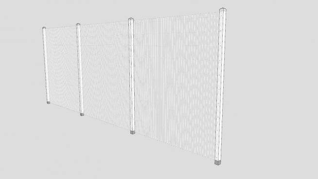 金属钢线板护栏SU模型下载_sketchup草图大师SKP模型