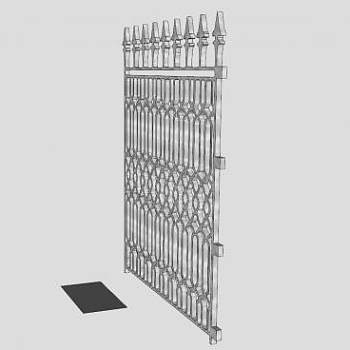 铁篱笆珊栏SU模型下载_sketchup草图大师SKP模型