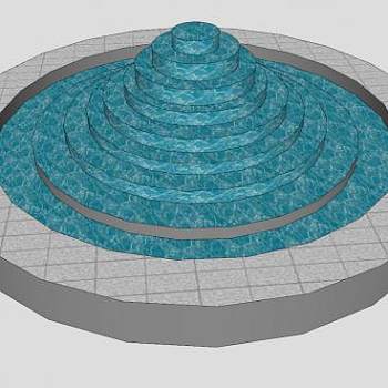 广场大喷泉SU模型下载_sketchup草图大师SKP模型