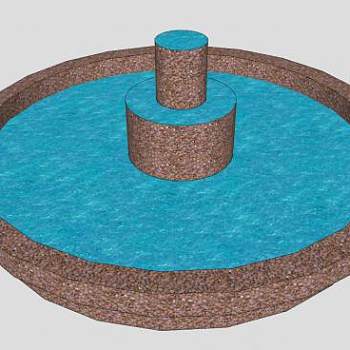 简易装饰喷泉SU模型下载_sketchup草图大师SKP模型