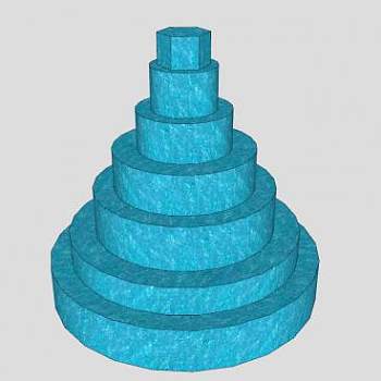 塔型流水喷泉SU模型下载_sketchup草图大师SKP模型