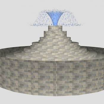 水景高喷泉SU模型下载_sketchup草图大师SKP模型