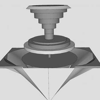 简易现代喷泉建筑SU模型下载_sketchup草图大师SKP模型