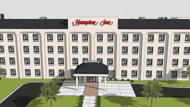 汉普顿旅馆酒店SU模型下载_sketchup草图大师SKP模型