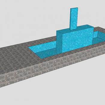 简易景观水池SU模型下载_sketchup草图大师SKP模型