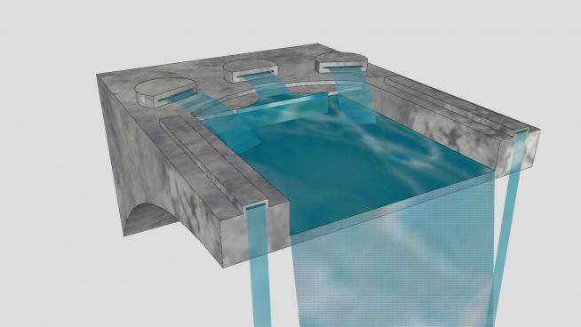 室内壁式流水喷泉SU模型下载_sketchup草图大师SKP模型