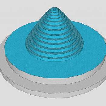 简易水景喷泉SU模型下载_sketchup草图大师SKP模型